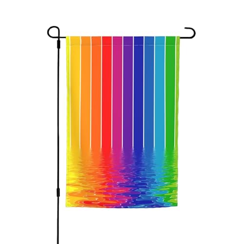 Jbyjbx Regenbogen-Streifen-Druck, schöne Gartenflagge, Outdoor-Flagge, Hof-Dekoration, Veranden, Gärten, farbecht von JBYJBX