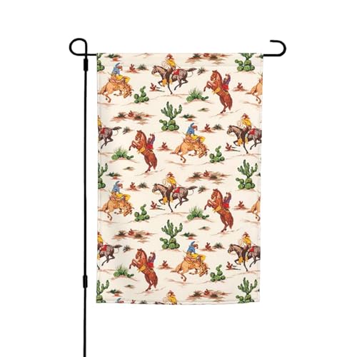 Jbyjbx Schöne Gartenflagge mit Cowboy-Aufdruck, für den Außenbereich, Hof, Dekoration, Veranden, Gärten, farbecht von JBYJBX