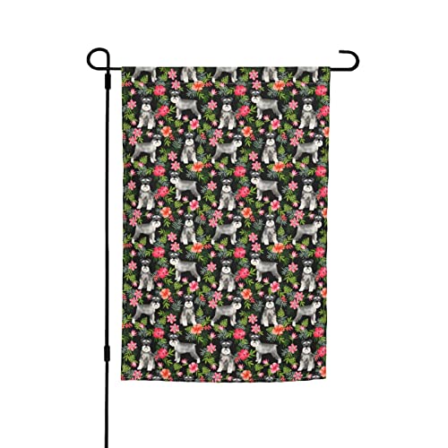 Jbyjbx Schöne Gartenflagge mit Schnauzer-Druck, für den Außenbereich, Hof, Dekoration, Veranden, Gärten, farbecht von JBYJBX