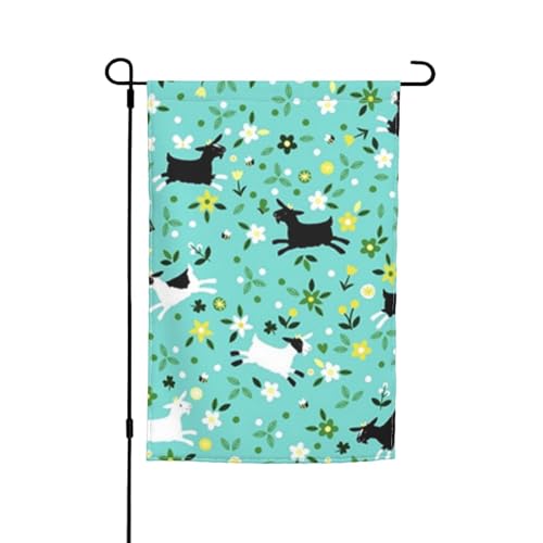 Jbyjbx Schöne Gartenflagge mit Ziegenfroldruck, für den Außenbereich, Hof, Dekoration, Veranden, Gärten, farbecht von JBYJBX