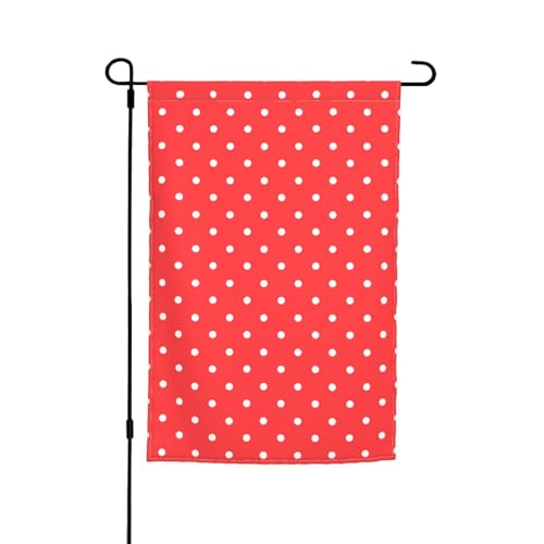Jbyjbx Schöne Gartenflagge mit roten und weißen Punkten, für den Außenbereich, Hof, Dekoration, Veranden, Gärten, lichtbeständig von JBYJBX