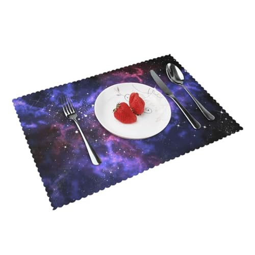 Jbyjbx Universum Galaxy Star Space Print Tischsets für Esstisch 4er Set rutschfest hitzebeständig waschbar für den täglichen Gebrauch von JBYJBX