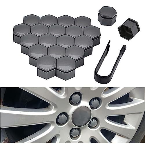JCAKES Auto Radmutterkappen für Opel Adam Combo, Sechskant Reifen Mutter Rad Hub Schraube Schutz Mit Demontagewerkzeug Anti Rost Zubehör,C/Gray-17mm von JCAKES