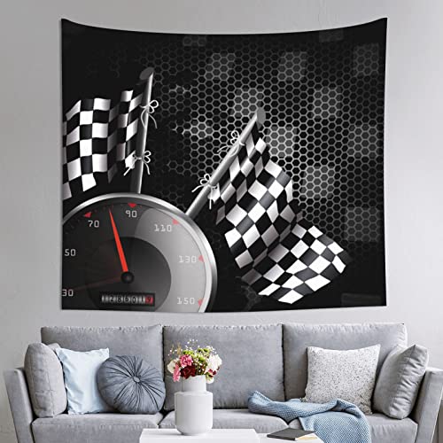 JCAKES Karierte Flagge Racing Wanddekoration Tapisserie (horizontaler Stil) Polsterung Tapisserie Tapisserie Wandteppich Schlafzimmer Picknickdecke Urlaub Wandteppich von JCAKES