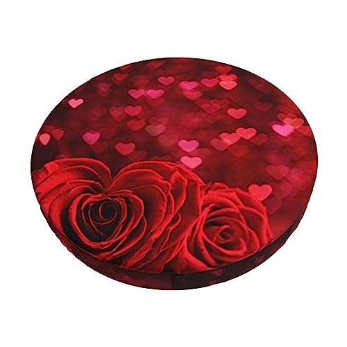 JCAKES Runde Barhocker-Kissen mit roten Rosen, bedruckt, stilvoll und bequem, für das perfekte Ambiente mit modischen Aufdrucken, 30 cm/33 cm/35 cm von JCAKES