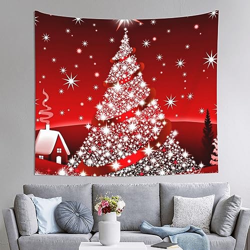 JCAKES Weihnachtsbaum roter Wandteppich (130 x 152 cm) Wandteppich für Schlafzimmer, ästhetischer Wandteppich, lustig, für Wohnzimmer, Schlafzimmer, Büro Wanddekoration von JCAKES
