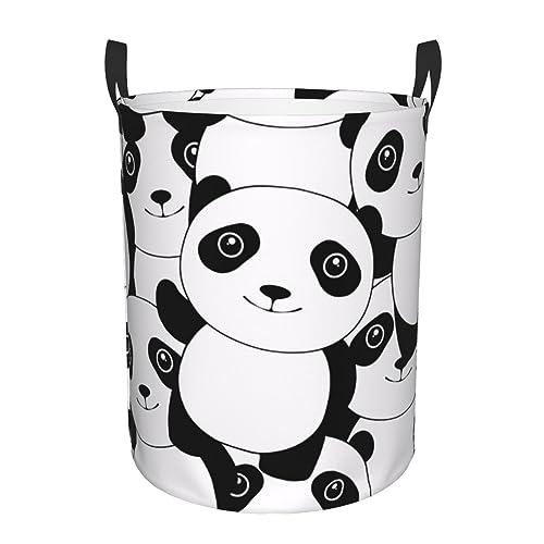 Panda runder einlagiger Wäschekorb Wäschekorb mit Griffen Reise Wäschesäcke Schmutzwäsche Korb Wäschekörbe Panda runder einlagiger Wäschekorb Wäschekorb mit Griffen Reise Wäschesäcke Schmutzwäsche Korb Wäschekörbe von JCAKES