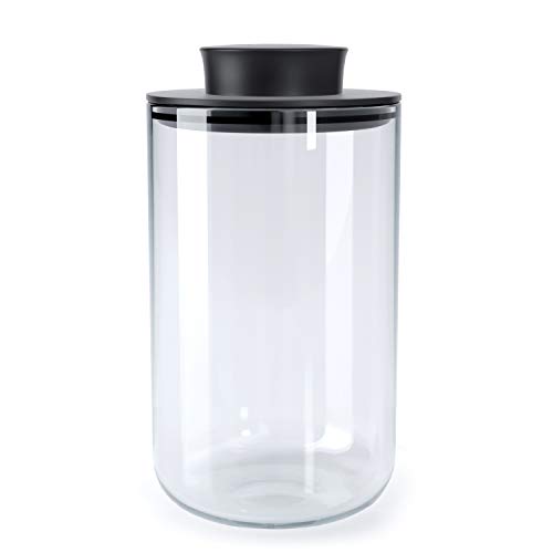 JCASE Stash Jar Glas Storage Behälter 280ml inkl Silikon Hülle schwarz – luftdichtes Aufbewahrungsglas mit Aluminium Deckel (Black) von JCASE