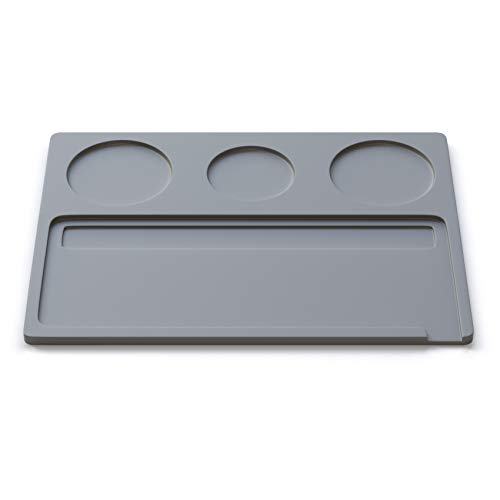 Rolling Tray Premium Drehunterlage | Flugzeug Aluminium Rolltablett | 28 x 18,5cm | 600 Gramm | Mischschale (Grau) von JCASE