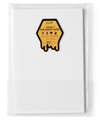 Rosin Presspapier 20x30 cm extra stark 80g per m2 Parchment Paper Hitzebeständigkeit bis 260grad Silikon Antihaftbeschichtung für Wachskonzentrate (50 Stück pro Packung) von JCASE