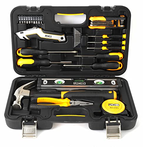 JCB 30-teiliges Handwerkzeug-Set in geformtem Aufbewahrungskoffer, robuster Koffer – Ihr Ultimatives Werkzeugset von JCB
