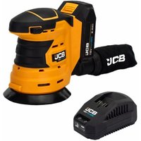 JCB - Akku-Exzenterschleifer 18 v, Holz- und Metallwerkzeug, Drehzahl de bis zu 10.000 U/min, Teller de 125 mm, Staubabsaugung de, Akku 2,0 Ah. von JCB