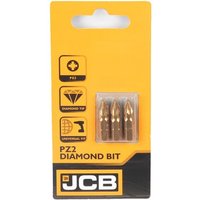 JCB Diamant Bits Set mit 3 Stück Schrauberbits 1/4 diamantbeschichtet, Größe: PZ2 von JCB