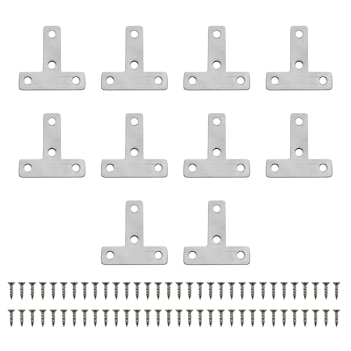 JCBIZ 10 Stück T-Form Edelstahl Ecke 40 Schrauben 50 x 50 mm verstellbare Halterung Möbelkomponenten solide Möbel Kleiderschrank Befestigung Metall Stützhalterung Möbel T-Form flache Patchplatte JCBIZ 10 Stück T-Form Edelstahl Ecke 40 Schrauben 50 x 50 mm verstellbare Halterung Möbelkomponenten solide Möbel Kleiderschrank Befestigung Metall Stützhalterung Möbel T-Form flache Patchplatte von JCBIZ