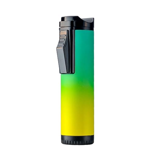 JCFHQGHR Winddichtes Dreiflammenfeuerzeug aus Metall, stark und Winddicht, Flamme einstellbar und nachfüllbar, geeignet for Grill, Kerzen, Outdoor, Männergeschenk(F) von JCFHQGHR