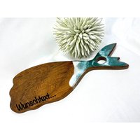 Das Meer Ruft Resin-Schneidebrett Fisch Wurzel-Holz Unikat Personalisierbar Strand Epoxidharz Epoxy, Wellen Ostsee Ozean Servierbrett von JCFeuerholz