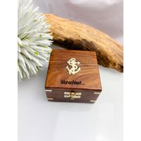 Edle Holzbox Mit Anker Messing Und Samt Ausgelegt Akazien-Holz Hochwertig Holzschatulle Geschenkverpackung Geschenkbox Holzkiste von JCFeuerholz