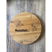 Pizzateller-Drehbar/ Unikat/Feuerholz Mit Gravur Laser Personalisierbarer Artikel/ Drehteller, Bambus von JCFeuerholz