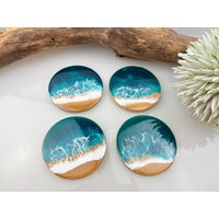 Resin-Untersetzer Aus Bambus-Holz/ Glasuntersetzer/Unikat Laser Strand, Meer, Wellen, Epoxidharz, Harz, Epoxy, Trinken, Grün Resin-Untersetzer Aus Bambus-Holz/ Glasuntersetzer/Unikat Laser Strand, Meer, Wellen, Epoxidharz, Harz, Epoxy, Trinken, Grün von JCFeuerholz