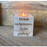 Teelicht Aus Holz/Kerze Holzwürfel Unikat Feuerholz /Wunschtext Personalisierung Kerzenständer/Liebe von JCFeuerholz