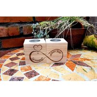 Unendlich/Liebe Teelicht Aus Holz Kerze Holzwürfel Unikat Feuerholz /Wunschtext Personalisierung Kerzenständer von JCFeuerholz