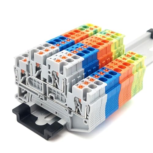 10 Stücke PTTB2.5 Push-in Doppel Ebene Din Rail Terminal Block 2 Schicht 2,5 mm²(PTTB2.5-Orange) von JCIBHODF