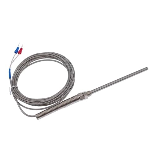 100 mm Thermoelementfühler Typ K, Edelstahl, 1/2/3/4/5 m Kabel, 0–400 °C, 1 Stück(Line length 2m) von JCIBHODF