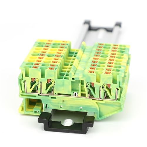 PT2.5-QU-PE Erdungs-Push-In 2-in 2-out Din-Schienen-Anschlussblock 4 Leiter 2,5 mm² Drahtverbinder 5 Stück(5 Pcs) von JCIBHODF