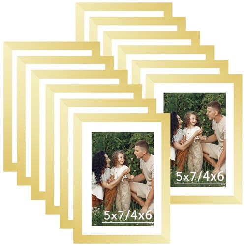 JCJMY 12 Packungen 12 x 17,8 cm große Bilderrahmen, 10,2 x 15,2 cm mit Passepartout oder 12,7 x 17,8 cm ohne Passepartout, goldenes Galerierahmen-Set, 12 Stück, Collage, Wanddekoration, Fotorahmen-Set JCJMY 12 Packungen 12 x 17,8 cm große Bilderrahmen, 10,2 x 15,2 cm mit Passepartout oder 12,7 x 17,8 cm ohne Passepartout, goldenes Galerierahmen-Set, 12 Stück, Collage, Wanddekoration, Fotorahmen-Set von JCJMY