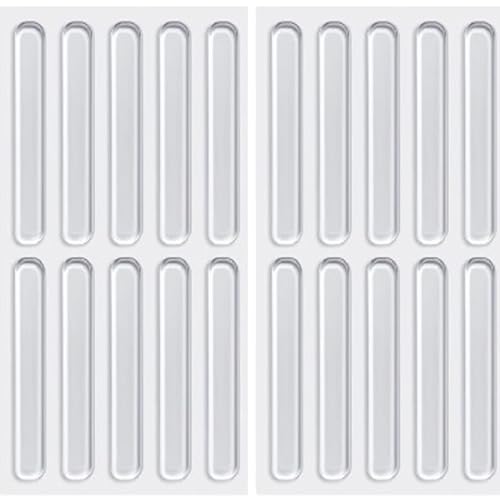JCKD 20-Stücke transparenter Gummischutzpuffer, Selbstklebender elastischer Puffer, transparenter Silikonschutzpad, Wand selbstklebend, verwendet für Möbel und Türen, Schubladen, Schränke, Laptops von JCKD