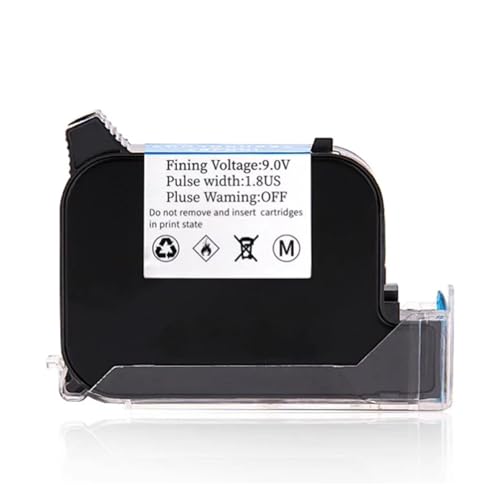 1 Stück JS12 JS12M Kompatible Tintenpatrone 600 DPI 12,7 mm Handheld-Tintenstrahldrucker Schnelltrocknende Eco-Solvent-Tintenpatrone Multiformatdruck(Blue) von JCKJWL