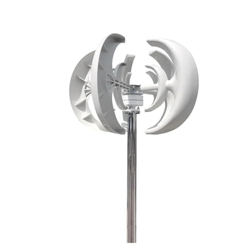 1000W 24V Vertikalachse Windturbinen Generator Laterne 5 Flügel Motor Kit Windturbine, Windmühle Home Camping Geräuscharme, hocheffiziente Stromerzeugung(With MPPT Control,24V) von JCKJWL
