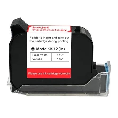 12,7 mm Tintenpatrone for Handdrucker, schnelltrocknende Lösungsmittel-Tintenpatrone mit 600 DPI for Thermo-Tintenstrahldrucker, schwarz Multiformatdruck(1PC) von JCKJWL