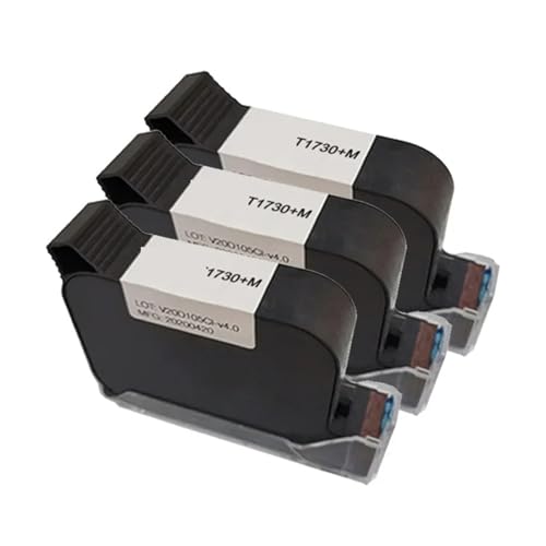 1730M 12,7 mm Original-Tintenpatronen, wasserfeste schwarze Lösungsmitteltinten for Tintenstrahldrucker Multiformatdruck(3PCS) von JCKJWL