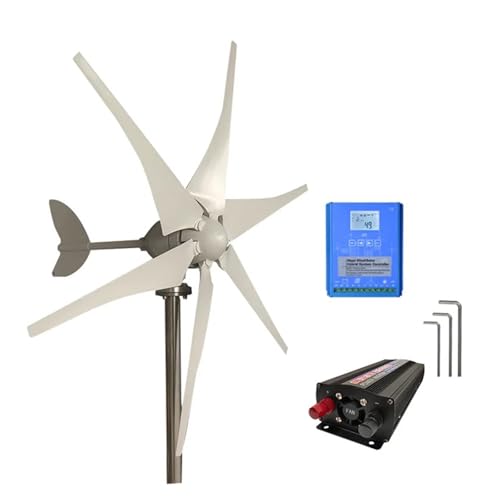 3000 W Windturbinen-Set, horizontale Turbine, 12 V/24 V/48 V, geräuscharmer Windkraftgenerator mit MPPT-Controller Geräuscharme, hocheffiziente Stromerzeugung(Model5,24V_3000W) von JCKJWL