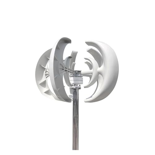 4000W 12V 24V 48V Windkraftanlagen-Generator-Laterne, 5-Blatt-Motor-Kit, vertikale Achse for Heim-Hybride, Straßenlaterne, elektromagnetisch Geräuscharme, hocheffiziente Stromerzeugung(WHITE,WITH MPPT von JCKJWL