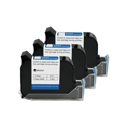 6900 12,7 mm tragbarer Thermo-Tintenstrahldrucker, schnell trocknende Lösungsmittel-Tintenpatrone, unverschlüsselter tragbarer Drucker, schwarze Tinte Multiformatdruck(3PCS) von JCKJWL