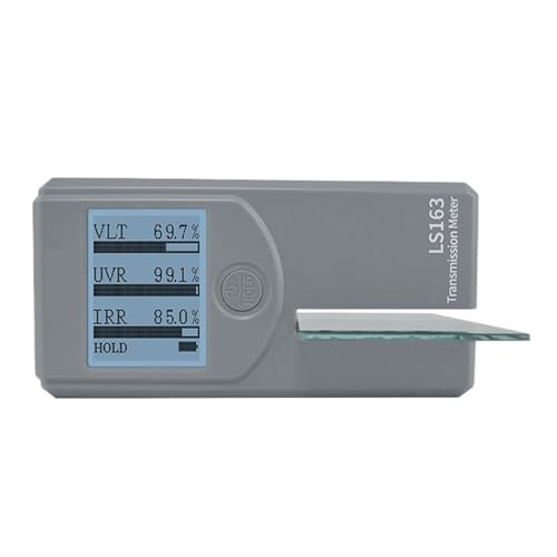 Fenstertönungsmessgerät Solar-Transmissionsmessgeräte LS163A Klebefolie Glas Drehbares Display UV 365 nm und IR 1400 nm VLT 6 mm Dicke Hohe Empfindlichkeit(LS163) von JCKJWL