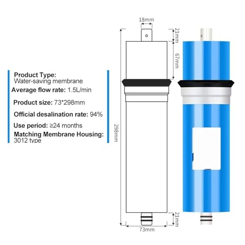 JCKJWL 600 GPD Umkehrosmosefilter Universal RO Membran 3012-600 Wasserreiniger RO Wasserfiltersystem Kit for den Haushalt Austausch unter der Spüle von JCKJWL