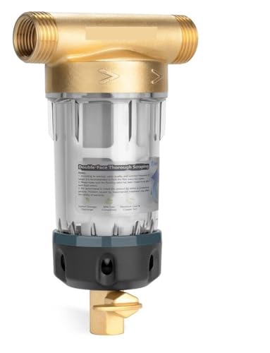 JCKJWL BriskSpring 40/100 Mikron Spin-Down-Sedimentfilter mit Schaber, Wasservorfiltersystem for das ganze Haus, Vorfilter for Zuhause Austausch unter der Spüle(NPT-40micron) von JCKJWL