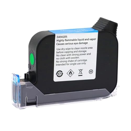 JS12 JS12M 600DPI 12,7mm Handheld Thermo-Tintenstrahldrucker Schnelltrocknende EcoSolvent-Tintenpatrone Mini-Drucker Schwarz Rot Blau Weiß Multiformatdruck(Black) von JCKJWL