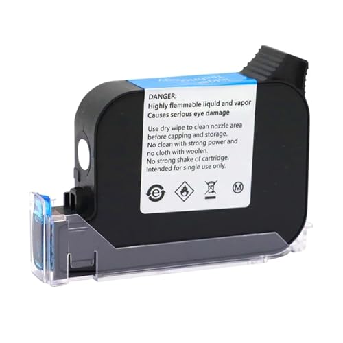 JS12 JS12M 600DPI 12,7mm Handheld Thermo-Tintenstrahldrucker Schnelltrocknende EcoSolvent-Tintenpatrone Mini-Drucker Schwarz Rot Blau Weiß Multiformatdruck(White) von JCKJWL