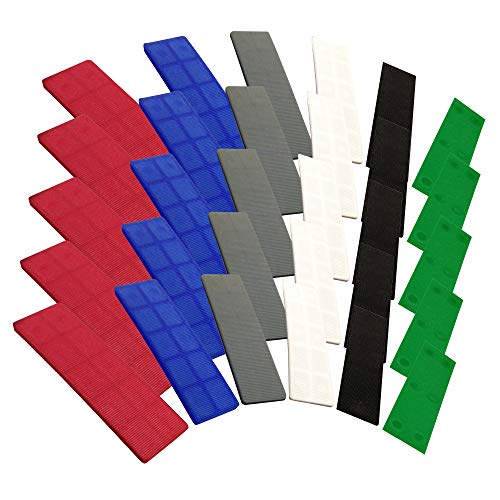 JCP Flache Glaserklötze, Distanzklötze, sortiert, flach, 100 mm x 28 mm, 1 mm bis 6 mm (gemischte 100er-Packung) von JCP