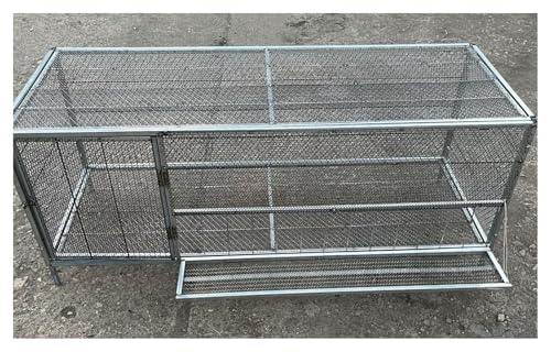 Großer Hühnerstall Aus Metall Mit Futtertrog Rädern Und Käfigablage Geflügelkäfig Für Den Außenbereich Für Enten Kaninchen Hühner Für Den Einsatz Im Außenb(Size:150*60*73cm(59*23.6*28.7in),Color:grau) von JCPSH