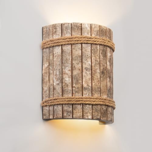 JCPYIUL Wandleuchte aus Harz LED Wandleuchten Rinden Design Wandlampe Vintage Industrie Up Down Flur Wandbeleuchtung Harz Wandlampen Für Schlafzimmer Eingang Treppenhaus von JCPYIUL