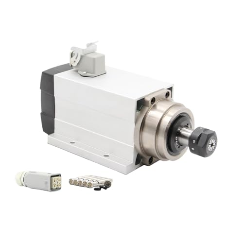1,5 kW ER20 luftgekühlter Spindelmotor mit Flansch, 4 Lager, quadratisch, 0,01 mm Genauigkeit(220v) von JCQXJJLWN
