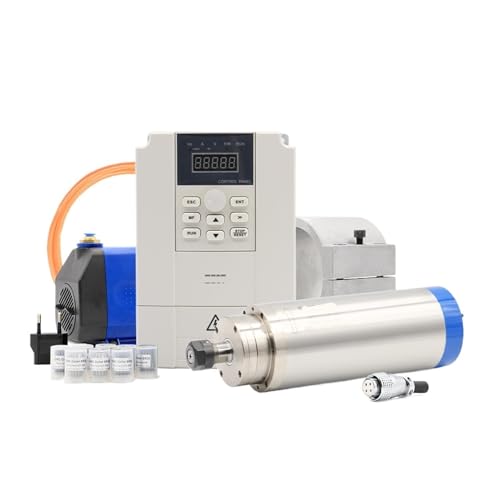 3,2 kW ER20 wassergekühlte Spindel, 4 Stück Keramiklager, 0,01 mm Präzision & Wechselrichter & 100 mm Halterung & Wasserpumpe(Ceramic Ball Bearing,380V) von JCQXJJLWN