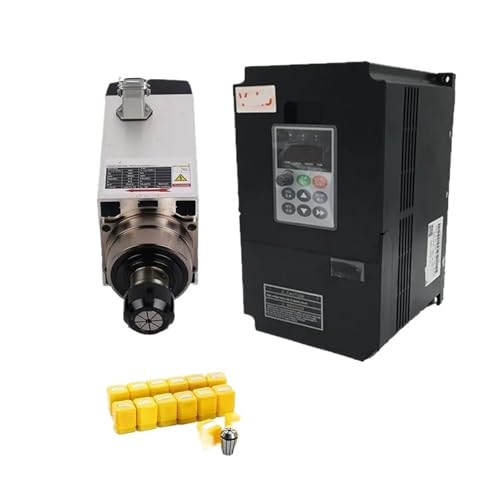 380 V, 4,5 kW, 6 PS, Vierkantspindelmotor, luftgekühlt, 4 Lager + 5,5 kW VFD-Wechselrichter + ER32-Spannfutter-Kit von JCQXJJLWN