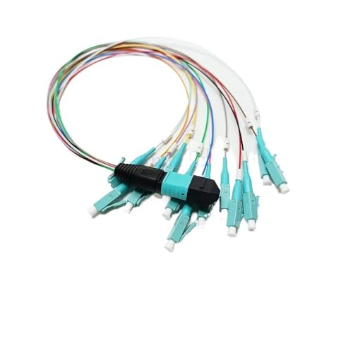 JCQXJJLWN 1 x 12-Faser-MPO/UPC-Fanout LC/UPC, OM3 Elite-Stecker und -Buchsen mit geringem Verlust, 0,9-mm-Kabel, MPO-Baugruppe(Low Loss Male 5m) von JCQXJJLWN