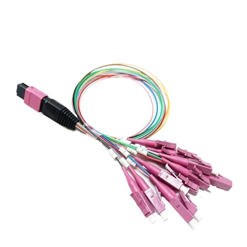 JCQXJJLWN 12-Faser MPO/UPC – SC LC – Kabelbaumkabel – OM4 0,9 mm, farbig, verlustarm – Stecker/Buchse(Std Loss Female 5m) von JCQXJJLWN